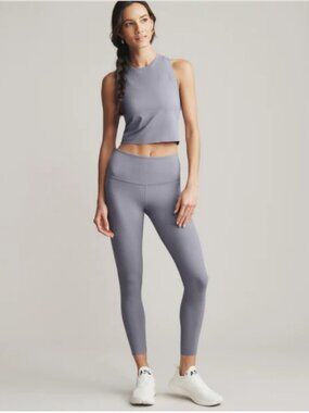 RHONE Revive 7/8 Leggings Grey Silver Size Small